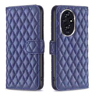 For Honor 200 Diamond Lattice Wallet Flip Leather Phone Case(Blue)