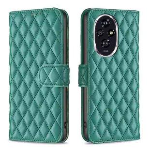 For Honor 200 Diamond Lattice Wallet Flip Leather Phone Case(Green)