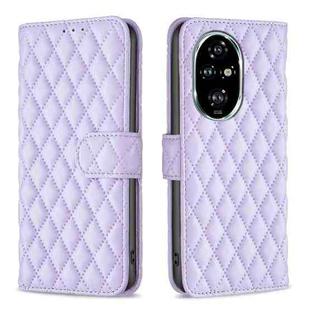 For Honor 200 Pro Diamond Lattice Wallet Flip Leather Phone Case(Purple)