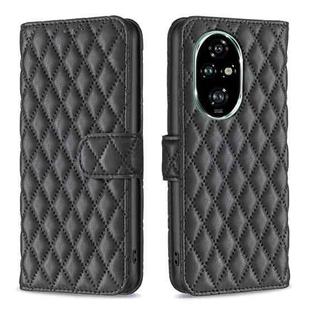 For Honor 200 Pro Diamond Lattice Wallet Flip Leather Phone Case(Black)