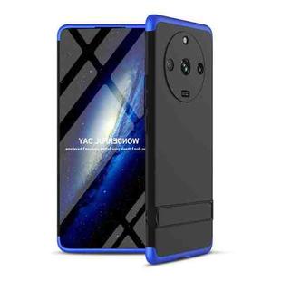 For Realme 11 Pro / 11 Pro+ GKK Three Stage Splicing Full Coverage PC Phone Case with Stand(Black Blue)