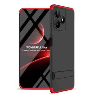 For Realme Narzo N53 GKK Three Stage Splicing Full Coverage PC Phone Case with Stand(Black Red)
