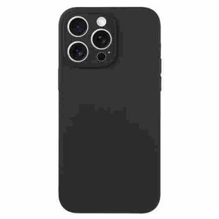 For iPhone 15 Pro Max Pure Color Liquid Silicone Fine Pore Phone Case(Black)