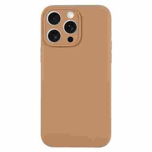 For iPhone 15 Pro Max Pure Color Liquid Silicone Fine Pore Phone Case(Light Brown)
