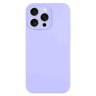 For iPhone 15 Pro Max Pure Color Liquid Silicone Fine Pore Phone Case(Light Purple)