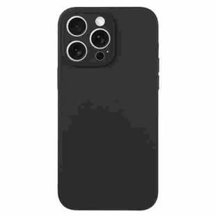 For iPhone 15 Pro Pure Color Liquid Silicone Fine Pore Phone Case(Black)