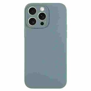 For iPhone 15 Pro Pure Color Liquid Silicone Fine Pore Phone Case(Pine Needle Green)