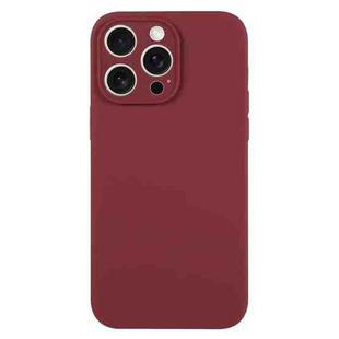 For iPhone 15 Pro Pure Color Liquid Silicone Fine Pore Phone Case(Plum)