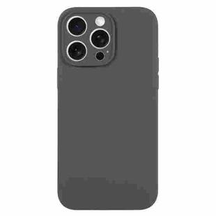 For iPhone 15 Pro Pure Color Liquid Silicone Fine Pore Phone Case(Charcoal Black)