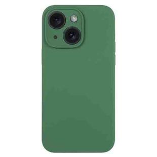 For iPhone 15 Plus Pure Color Liquid Silicone Fine Pore Phone Case(Clover Green)