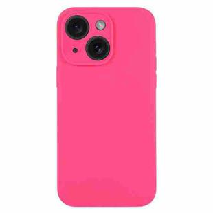 For iPhone 15 Plus Pure Color Liquid Silicone Fine Pore Phone Case(Fresh Pink)