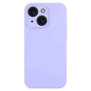 For iPhone 15 Plus Pure Color Liquid Silicone Fine Pore Phone Case(Light Purple)