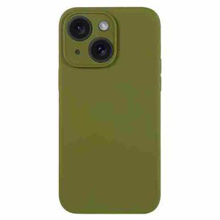 For iPhone 15 Pure Color Liquid Silicone Fine Pore Phone Case(Pine Forest Green)