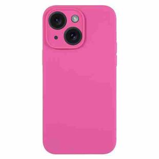 For iPhone 15 Pure Color Liquid Silicone Fine Pore Phone Case(Pitaya)