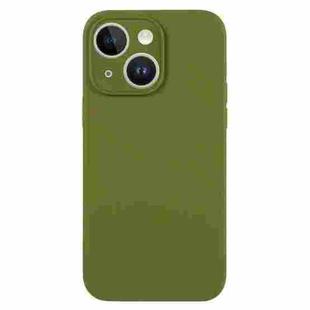 For iPhone 14 Plus Pure Color Liquid Silicone Fine Pore Phone Case(Pine Forest Green)