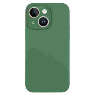 For iPhone 14 Plus Pure Color Liquid Silicone Fine Pore Phone Case(Clover Green)
