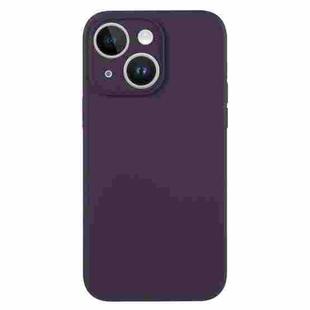 For iPhone 14 Plus Pure Color Liquid Silicone Fine Pore Phone Case(Berry Purple)