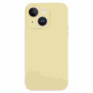 For iPhone 14 Plus Pure Color Liquid Silicone Fine Pore Phone Case(Creamy Yellow)