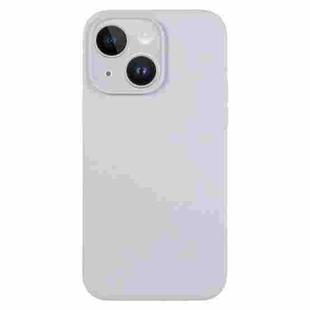 For iPhone 14 Plus Pure Color Liquid Silicone Fine Pore Phone Case(Grey Blue)
