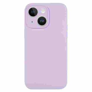 For iPhone 14 Plus Pure Color Liquid Silicone Fine Pore Phone Case(Lilac Purple)