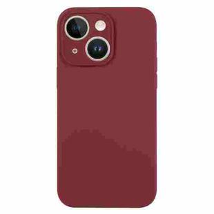 For iPhone 14 Plus Pure Color Liquid Silicone Fine Pore Phone Case(Plum)