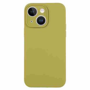 For iPhone 14 Plus Pure Color Liquid Silicone Fine Pore Phone Case(Willow Green)