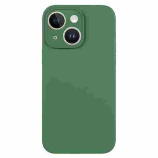 For iPhone 14 Pure Color Liquid Silicone Fine Pore Phone Case(Clover Green)