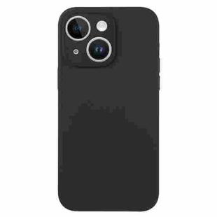 For iPhone 14 Pure Color Liquid Silicone Fine Pore Phone Case(Black)