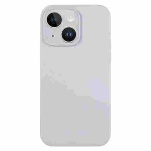 For iPhone 14 Pure Color Liquid Silicone Fine Pore Phone Case(Grey Blue)