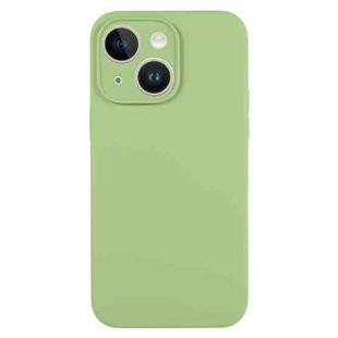 For iPhone 14 Pure Color Liquid Silicone Fine Pore Phone Case(Mint Green)