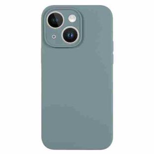 For iPhone 14 Pure Color Liquid Silicone Fine Pore Phone Case(Pine Needle Green)