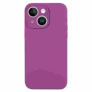 For iPhone 14 Pure Color Liquid Silicone Fine Pore Phone Case(Grape Purple)