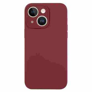 For iPhone 14 Pure Color Liquid Silicone Fine Pore Phone Case(Plum)