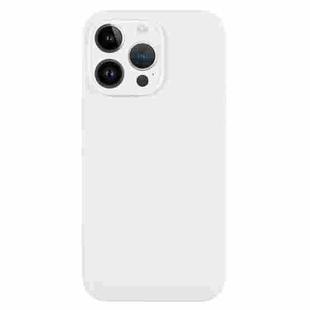 For iPhone 14 Pro Pure Color Liquid Silicone Fine Pore Phone Case(White)