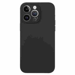 For iPhone 14 Pro Pure Color Liquid Silicone Fine Pore Phone Case(Black)