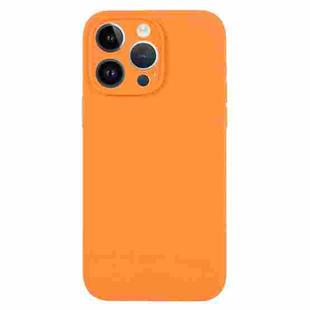 For iPhone 14 Pro Pure Color Liquid Silicone Fine Pore Phone Case(Orange)