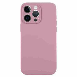 For iPhone 14 Pro Pure Color Liquid Silicone Fine Pore Phone Case(Black Currant)