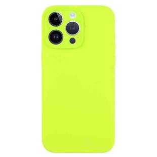 For iPhone 14 Pro Pure Color Liquid Silicone Fine Pore Phone Case(Bright Green)