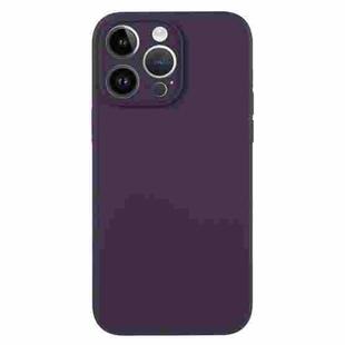 For iPhone 14 Pro Max Pure Color Liquid Silicone Fine Pore Phone Case(Berry Purple)
