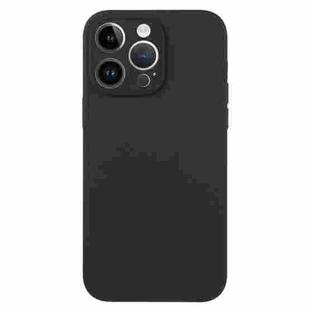 For iPhone 14 Pro Max Pure Color Liquid Silicone Fine Pore Phone Case(Black)