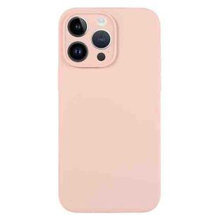 For iPhone 14 Pro Max Pure Color Liquid Silicone Fine Pore Phone Case(Sand Pink)