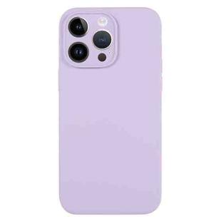 For iPhone 14 Pro Max Pure Color Liquid Silicone Fine Pore Phone Case(Lilac Purple)