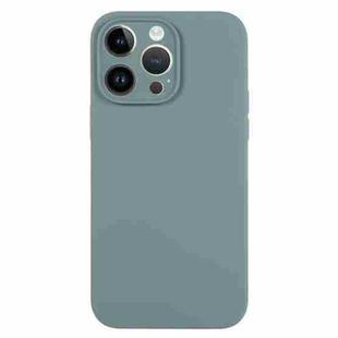 For iPhone 14 Pro Max Pure Color Liquid Silicone Fine Pore Phone Case(Pine Needle Green)