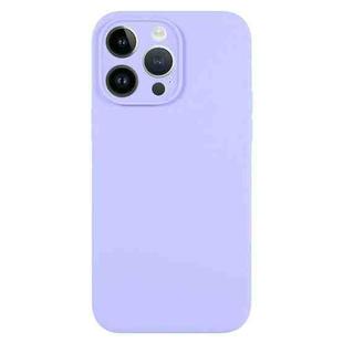 For iPhone 14 Pro Max Pure Color Liquid Silicone Fine Pore Phone Case(Light Purple)