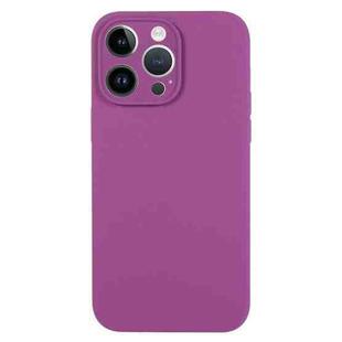 For iPhone 14 Pro Max Pure Color Liquid Silicone Fine Pore Phone Case(Grape Purple)