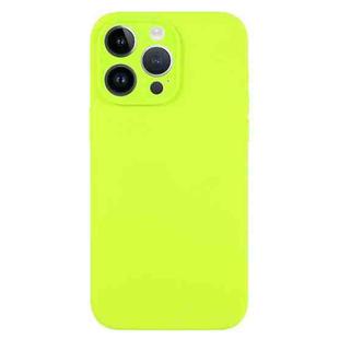 For iPhone 14 Pro Max Pure Color Liquid Silicone Fine Pore Phone Case(Bright Green)