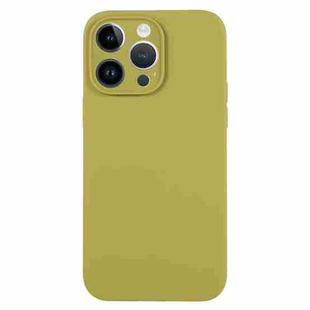 For iPhone 14 Pro Max Pure Color Liquid Silicone Fine Pore Phone Case(Willow Green)