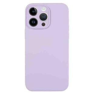 For iPhone 13 Pro Max Pure Color Liquid Silicone Fine Pore Phone Case(Lilac Purple)