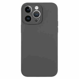 For iPhone 13 Pro Max Pure Color Liquid Silicone Fine Pore Phone Case(Charcoal Black)