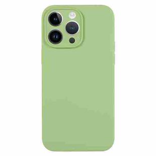For iPhone 13 Pro Pure Color Liquid Silicone Fine Pore Phone Case(Mint Green)